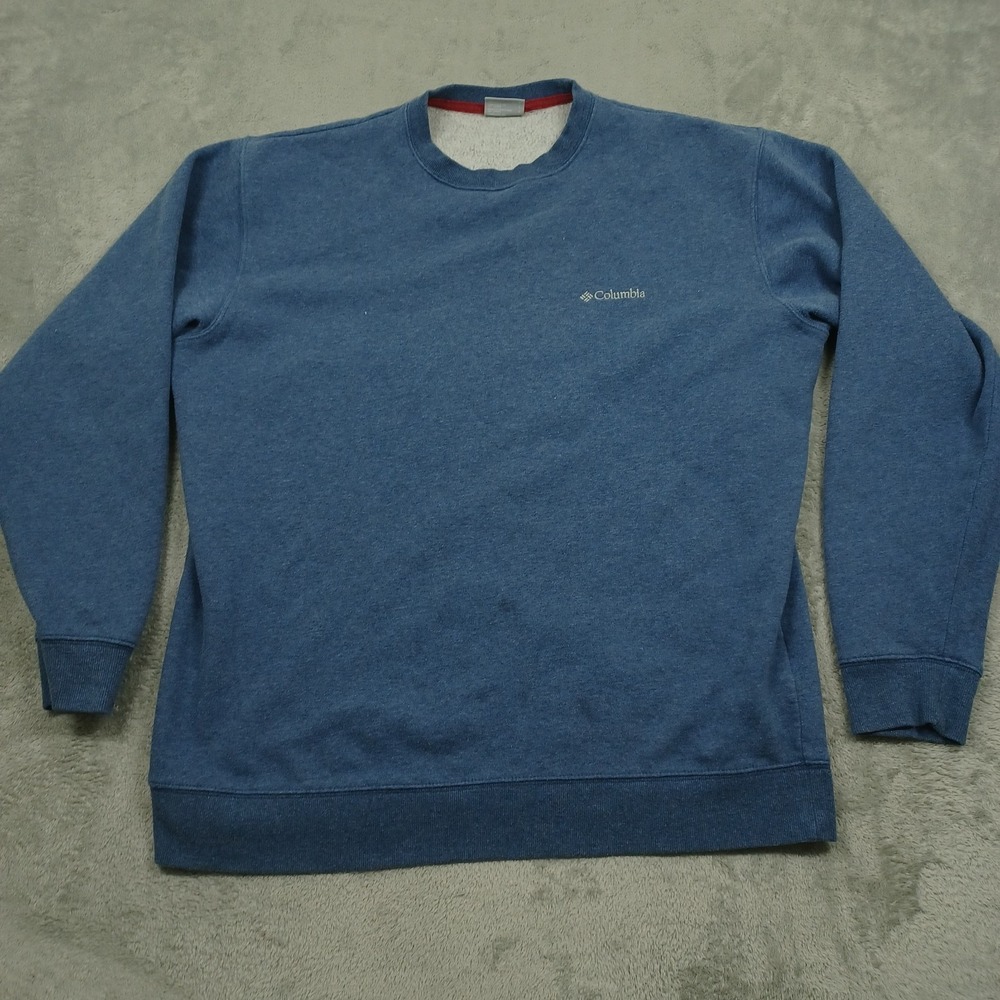 Columbia Sweater Mens Large Blue‎ Crew Neck Fleece Pullover Outdoor Casual